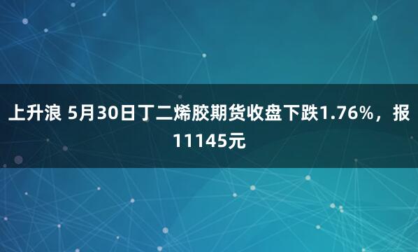 上升浪 5月30日丁二烯胶期货收盘下跌1.76%，报11145元