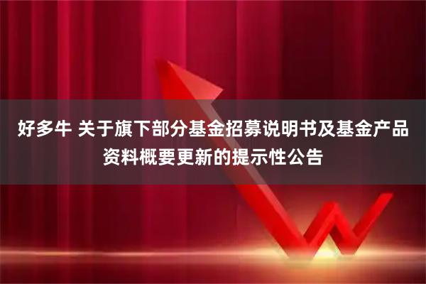好多牛 关于旗下部分基金招募说明书及基金产品资料概要更新的提示性公告